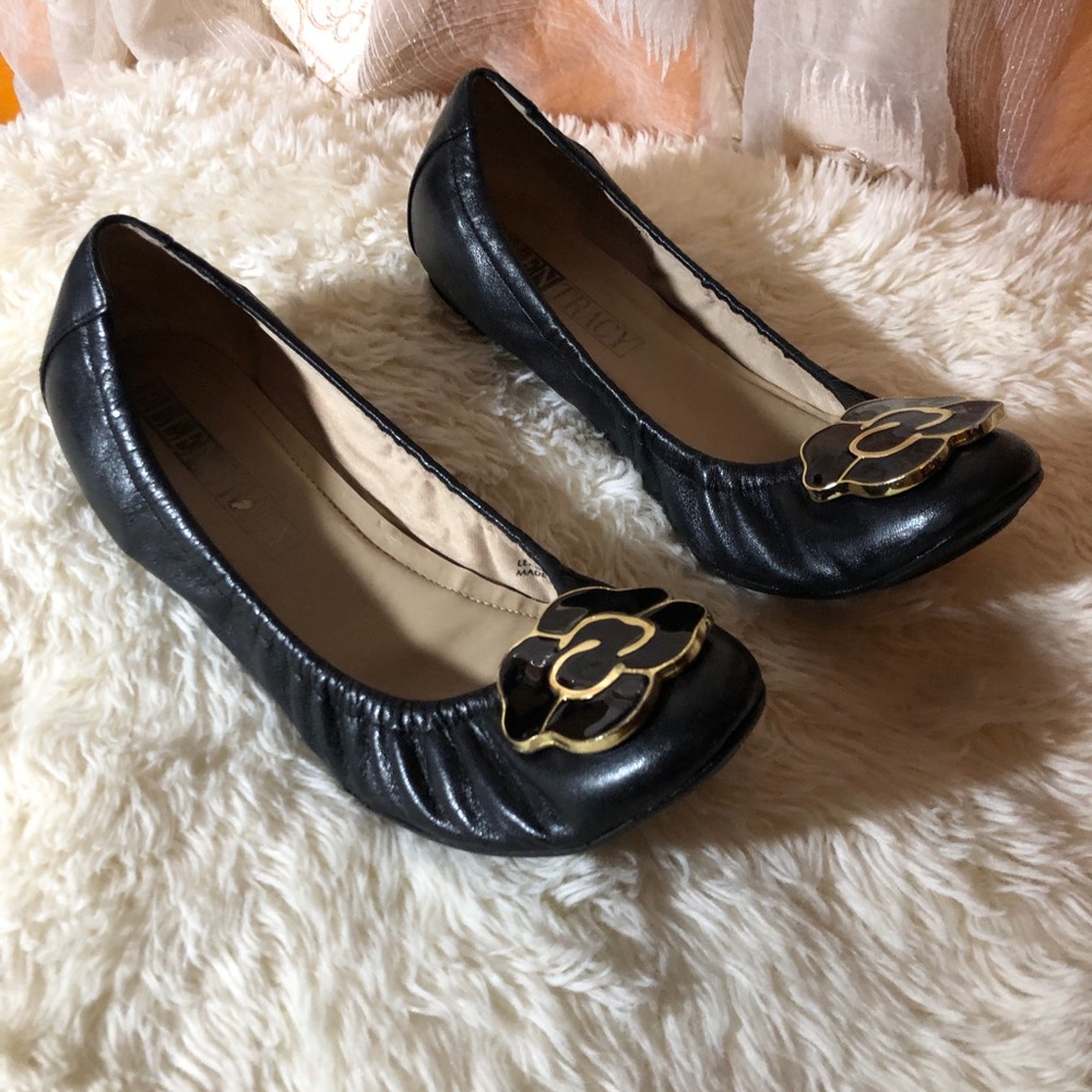Ellen Tracy Ballet  Leather Arielle Slip On Flat